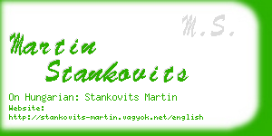 martin stankovits business card